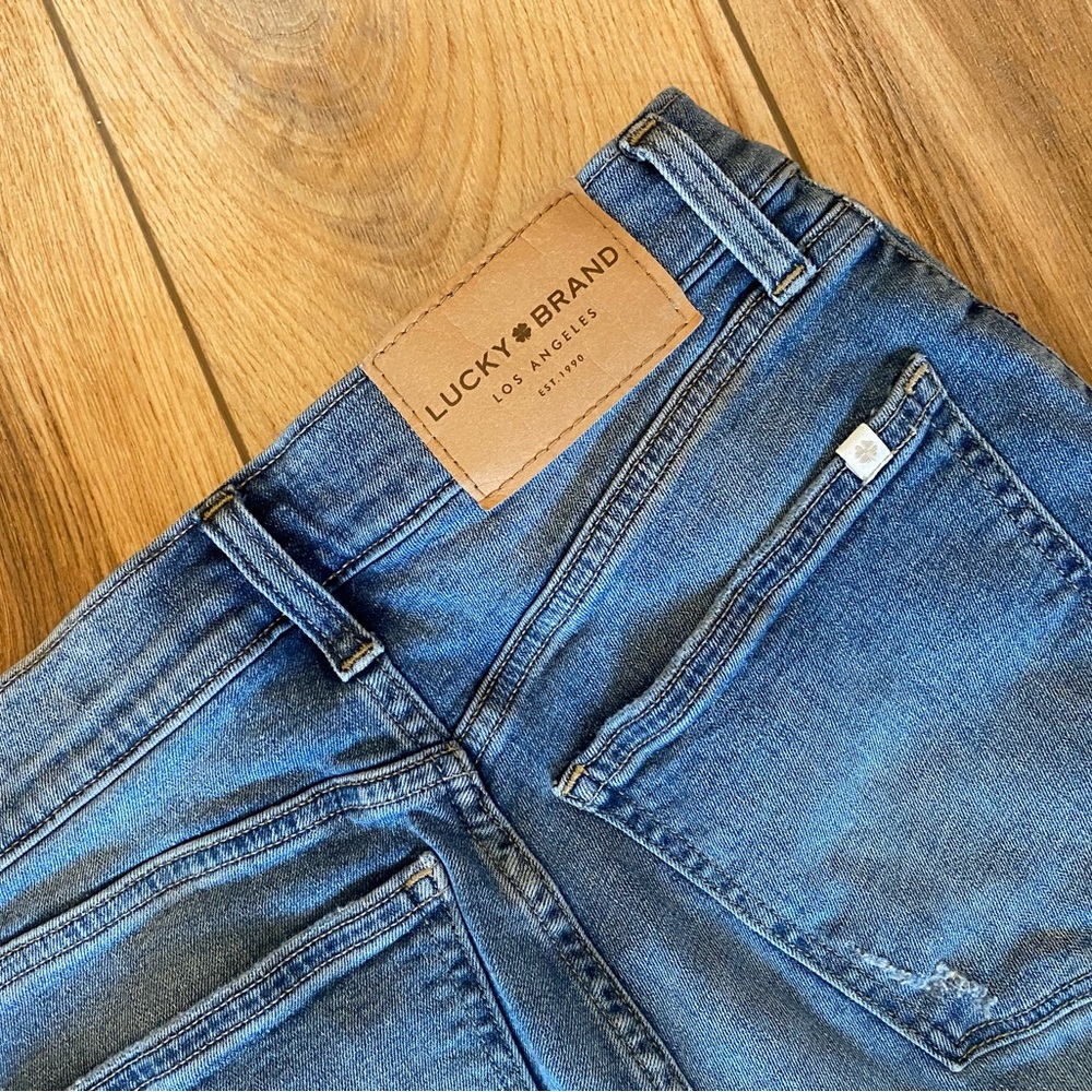 Blue Skinny Jeans with Distressed Fading - Picture 7 of 7
